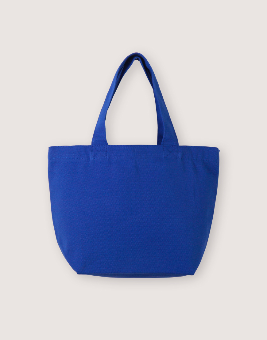 Multi-color mini Canvas Tote Bags w/Gusset- Indigo blue